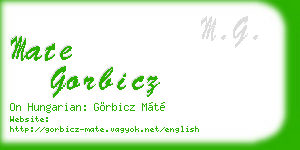 mate gorbicz business card